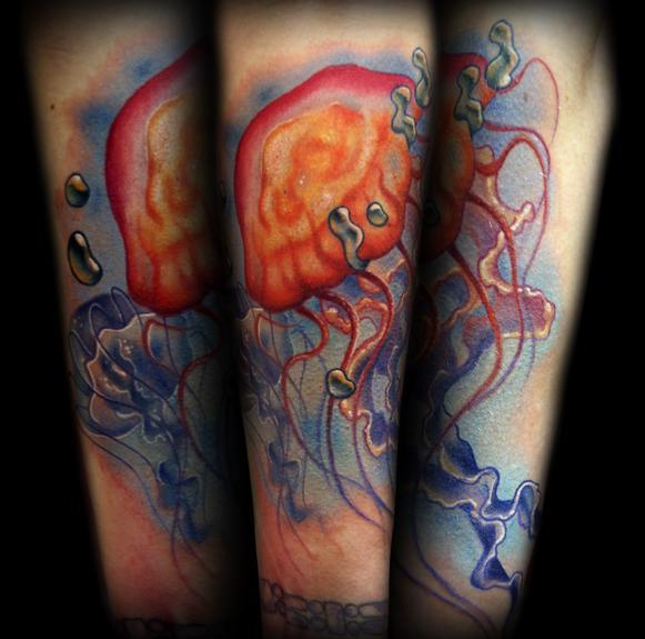 tattoos of jellyfish. Glowing Jellyfish tattoo