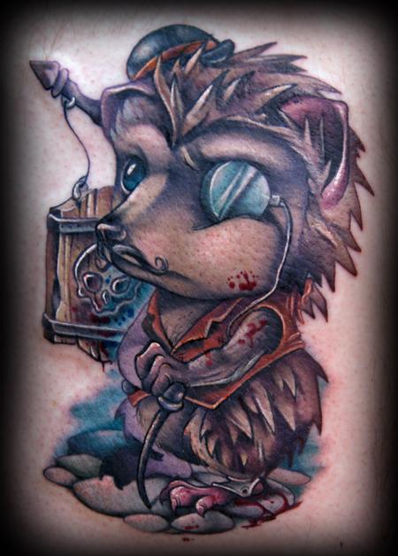 Kelly Doty - Murderous Hedgehog tattoo