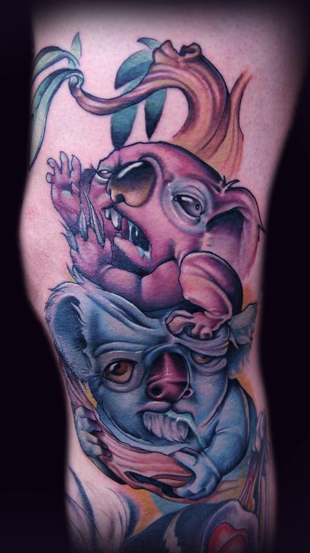 Kelly Doty - Koala Drug Fiends tattoo collaboration with George Perham