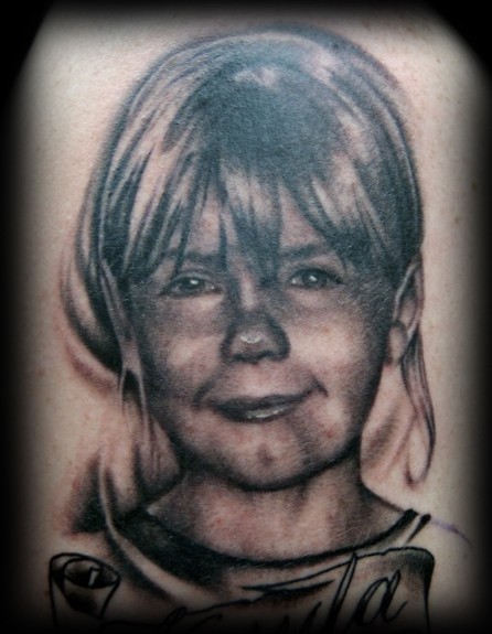 Kelly Doty - Little Girl Portrait tattoo