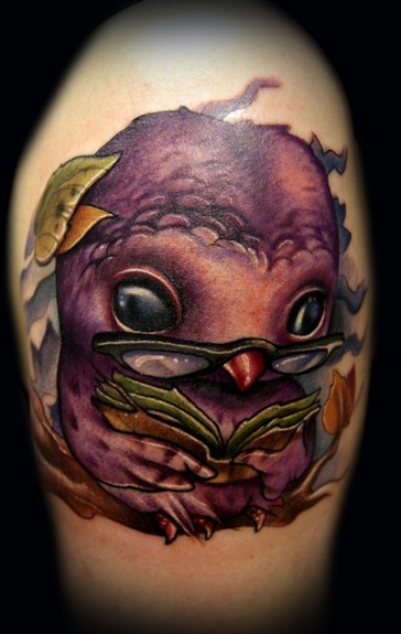 Kelly Doty - Nerdy Owl tattoo