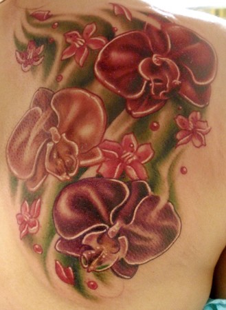 Comments She wanted a bunch of fallcolored orchids and some cherry 