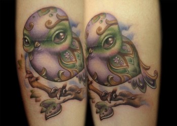 Kelly Doty - Cute Wittle Paisley Bird tattoo