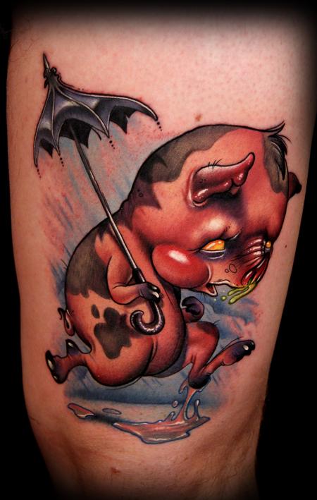 Kelly Doty - Pig in the Rain tattoo