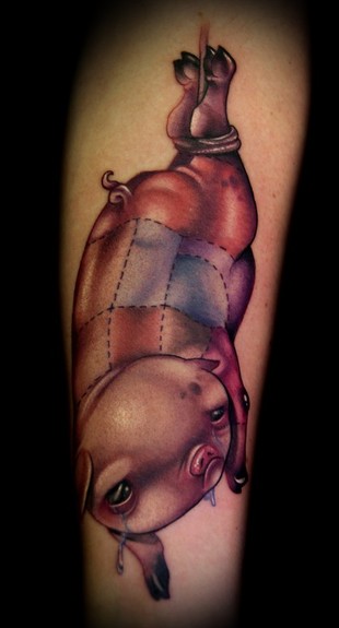 Kelly Doty - A Very Sad Piggy tattoo