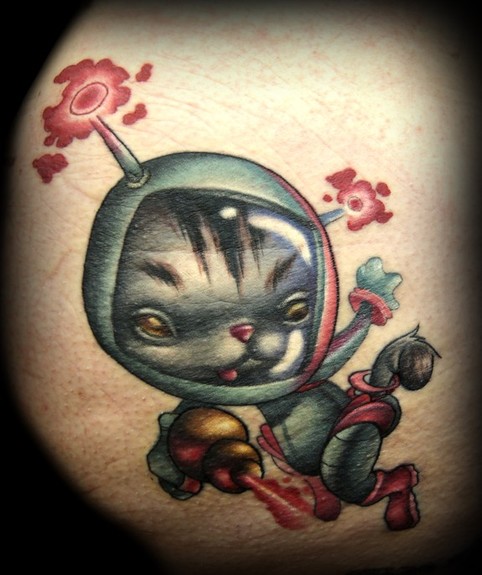 Kelly Doty - Space Kitty tattoo