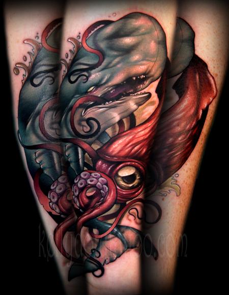 Whale Squid Tattoo