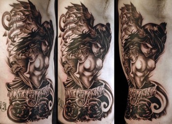 Kelly Doty - Valkyrie collaboration tattoo
