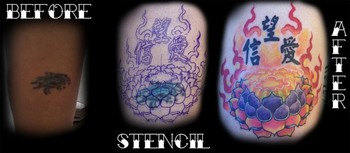 Tattoos - Coverup tattoos - Dolphin Cover-up.