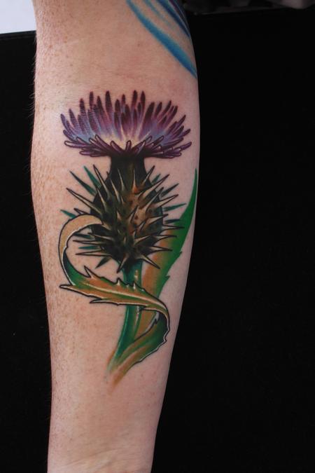Ty McEwen - scottish thistle tattoo