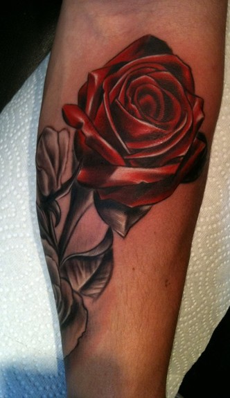 Ty McEwen rose tattoo