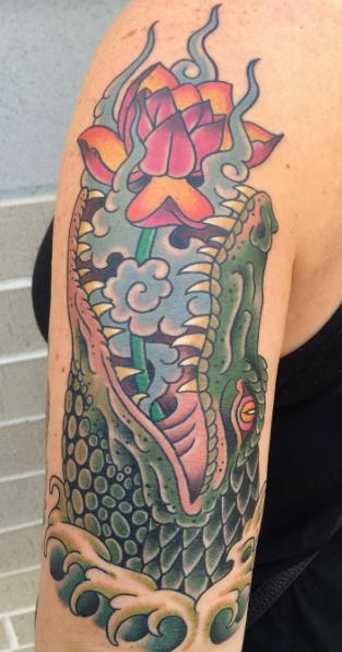 Dan Berk - Alligator Lotus Tattoo