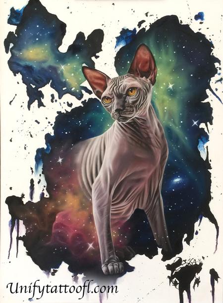 El Gato Del Espacio Tattoo Design Thumbnail