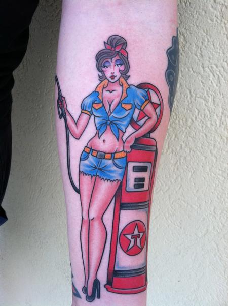 Skyler Del Drago - Gas Pump Pin-up Tattoo