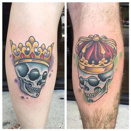 Tattoos - King and Queen Skulls - 129346