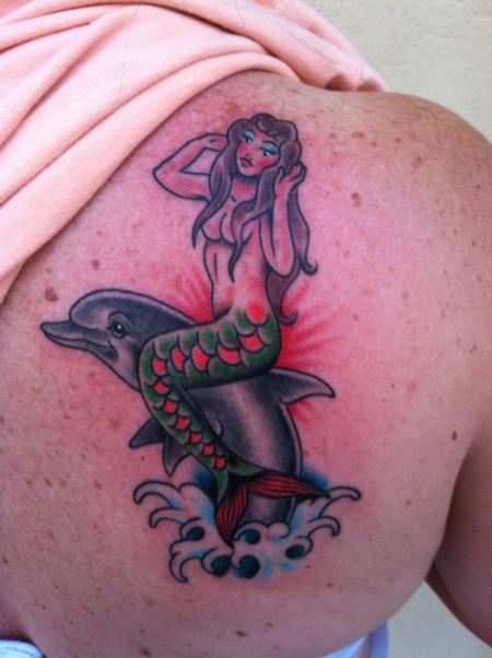 Skyler Del Drago - Mermaid riding dolphin 