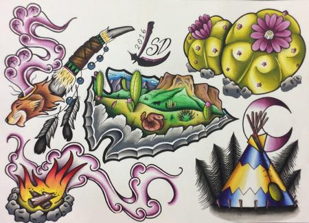 Tattoos - Native American Flash Sheet - 125379