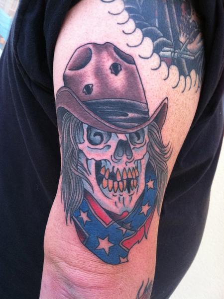 Skyler Del Drago - Confederate Cowboy Skull 