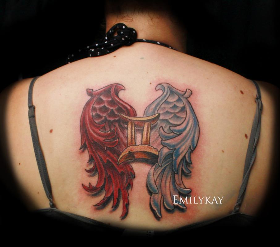gemini good and evil wings by emily kay tattoonow gemini good and evil wings by emily kay tattoonow
