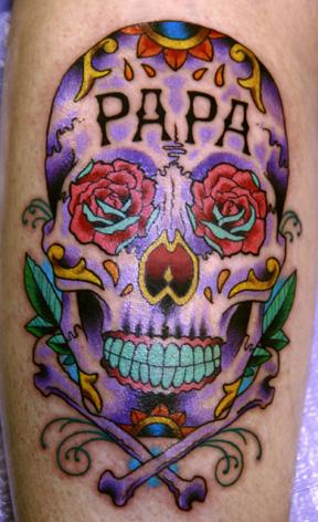 Traditional Color Skull Tattoo