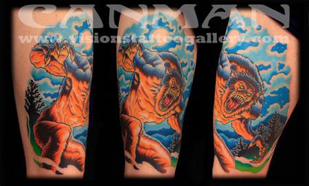 Canman - werewolf tattoo