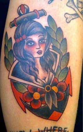 Allison Manners - Traditional girl tattoo Allison Manners - Traditional girl tattoo
