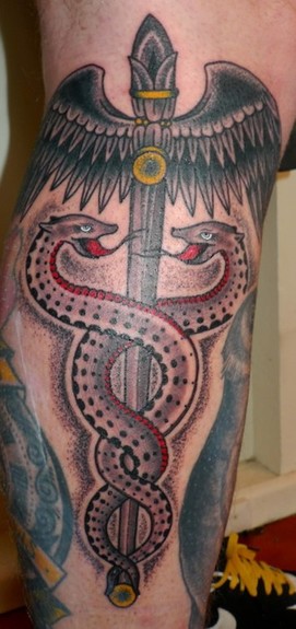Tattoos - Matt Wisdom - Custom color serpent tattoo