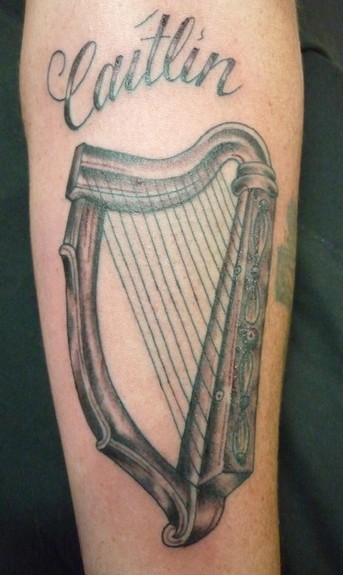 Tattoos - Scott Bainbridge - Harp Tattoo
