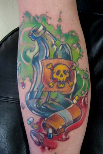 Muriel Zao - Bottle and Pills Tattoo