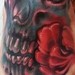 Tattoos - Skull and Flowers Foot Tattoo - 41143