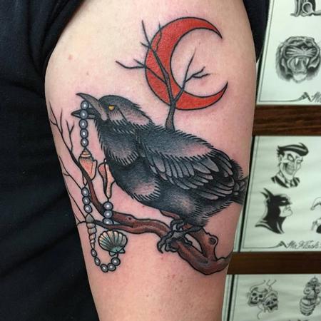 Adam Lauricella - Traditional Crow Tattoo