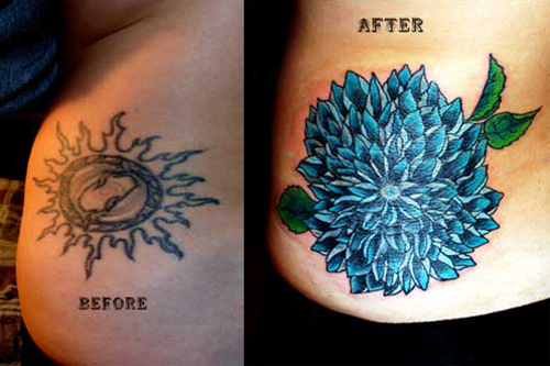 Tattoos - Alex Sherker - Blue Dahlia/Coverup