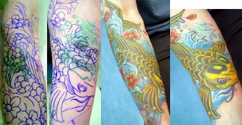 Tattoos - Alex Sherker - Koi coverup