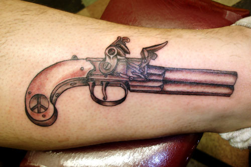Tattoos Alex Sherker Flintlock Derringer Pistol