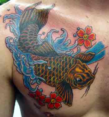 Tattoos - Alex Sherker - Koi and Flowers