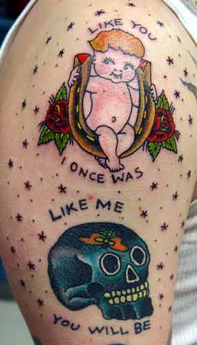 Tattoos - Alex Sherker - Baby and Skull
