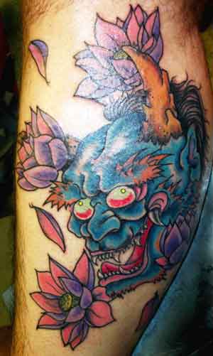 Tattoos - Alex Sherker - Oni and Lotus Fowers