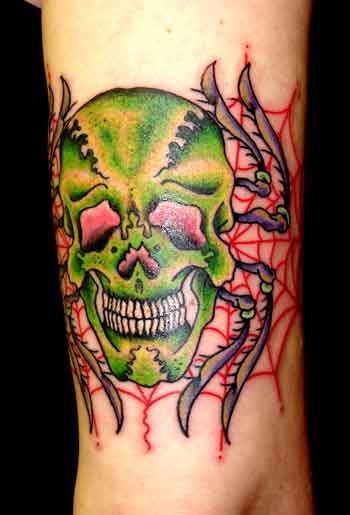 Tattoos - Alex Sherker - Skull-Spider