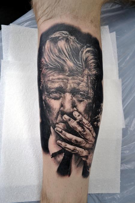 Alan Aldred - David Lynch Portrait Tattoo
