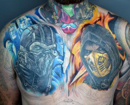 Alan Aldred - Mortal Kombat Chest Tattoo 