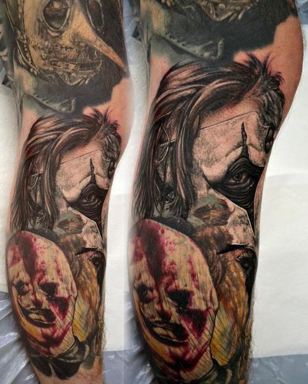 Alan Aldred - Jim Root Slipknot Leg Sleeve Portrait