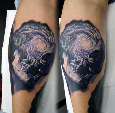 Alan Aldred - Outer Space Skull Tattoo