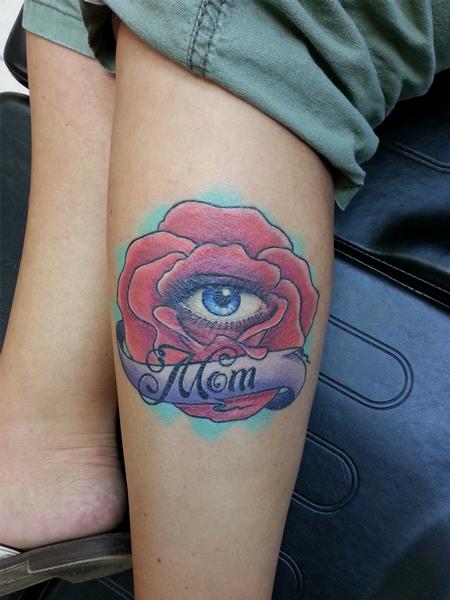 Tattoos - All Seeing Eye and Rose for Mom - 103733