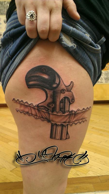 Garter Gun Tattoo Design Thumbnail