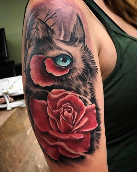 Tattoos - Owl rose mash up - 126538