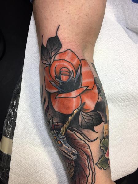 Tattoos - Orange rose - 132181