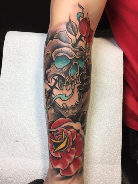 Tattoos - Skull and rose thing - 132116