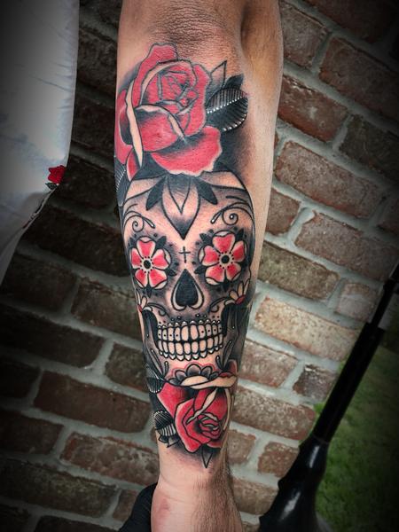 Tattoos - Sugar skull and rose - 134061