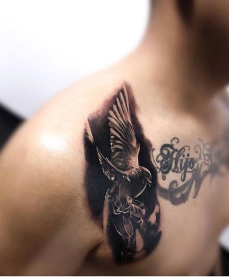 Tattoos - Dove and candle - 138460