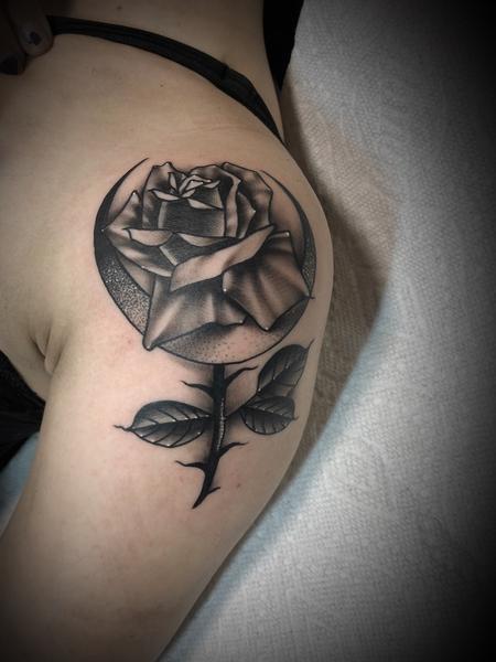 Tattoos - Rose and crescent moon - 134063